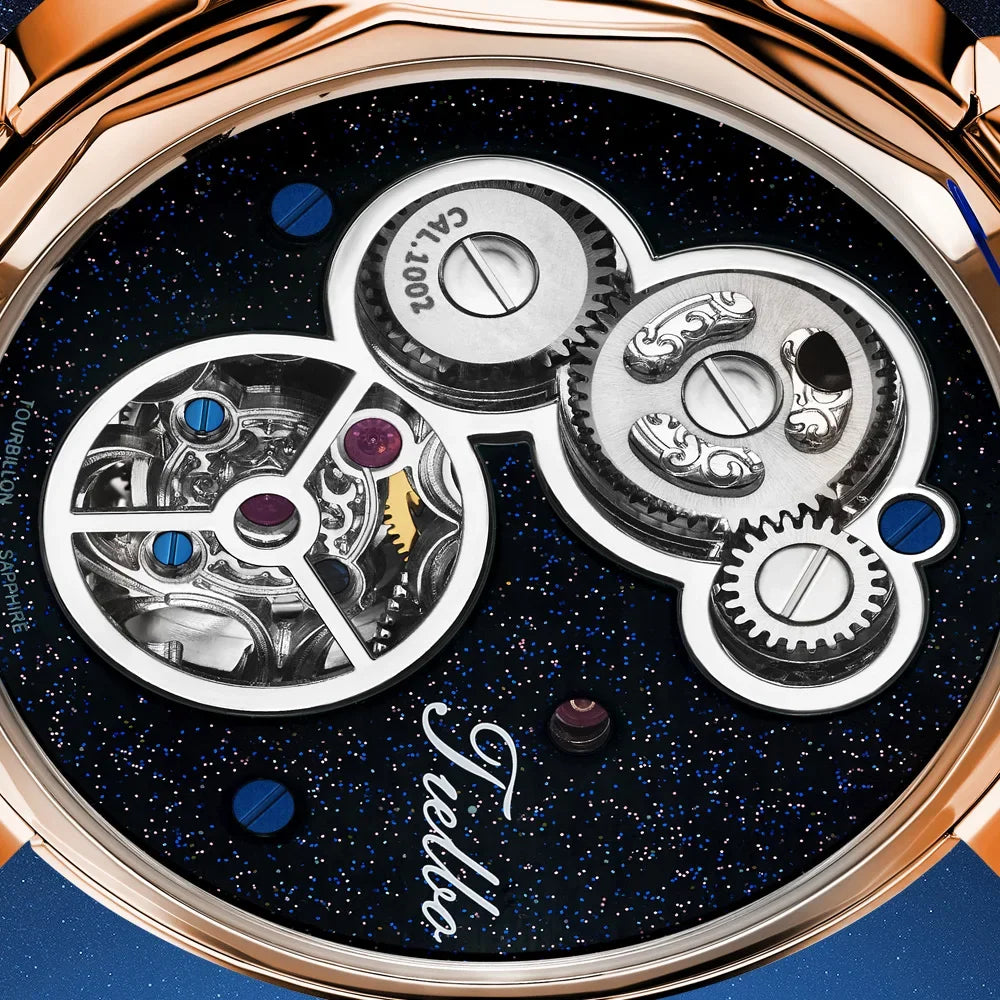 Crystal Watches for Men Hand-Wind Real Flying Tourbillon Movement Luxury Mechanical Mens Watch Brilliant Diamonds 3D Dial