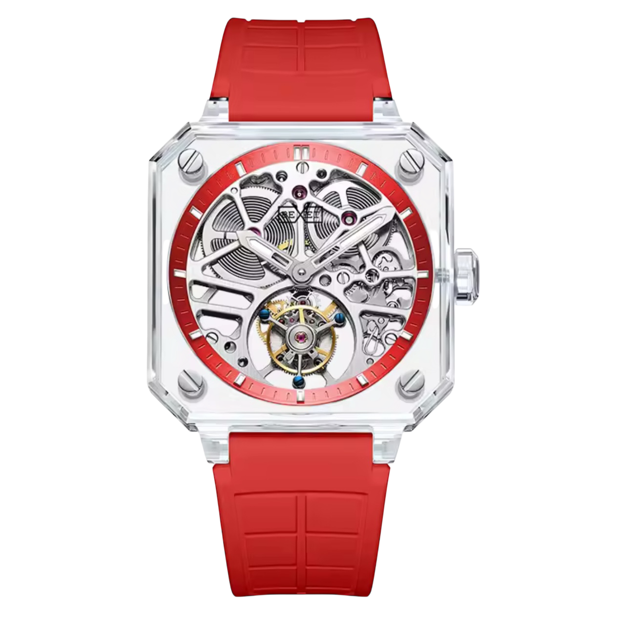 Luxury 9112 Tourbillon Watch – Full K9 Crystal Case, Skeleton Manual Mechanical Movement, 80-Hour Power Reserve, Waterproof