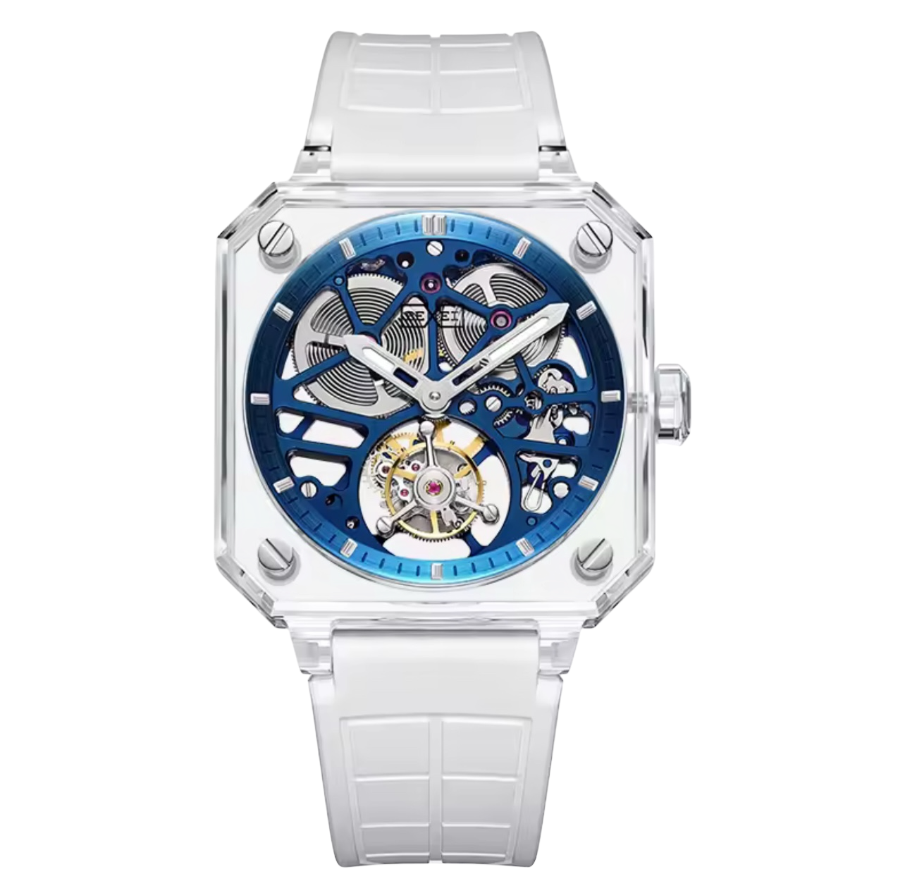Luxury 9112 Tourbillon Watch – Full K9 Crystal Case, Skeleton Manual Mechanical Movement, 80-Hour Power Reserve, Waterproof