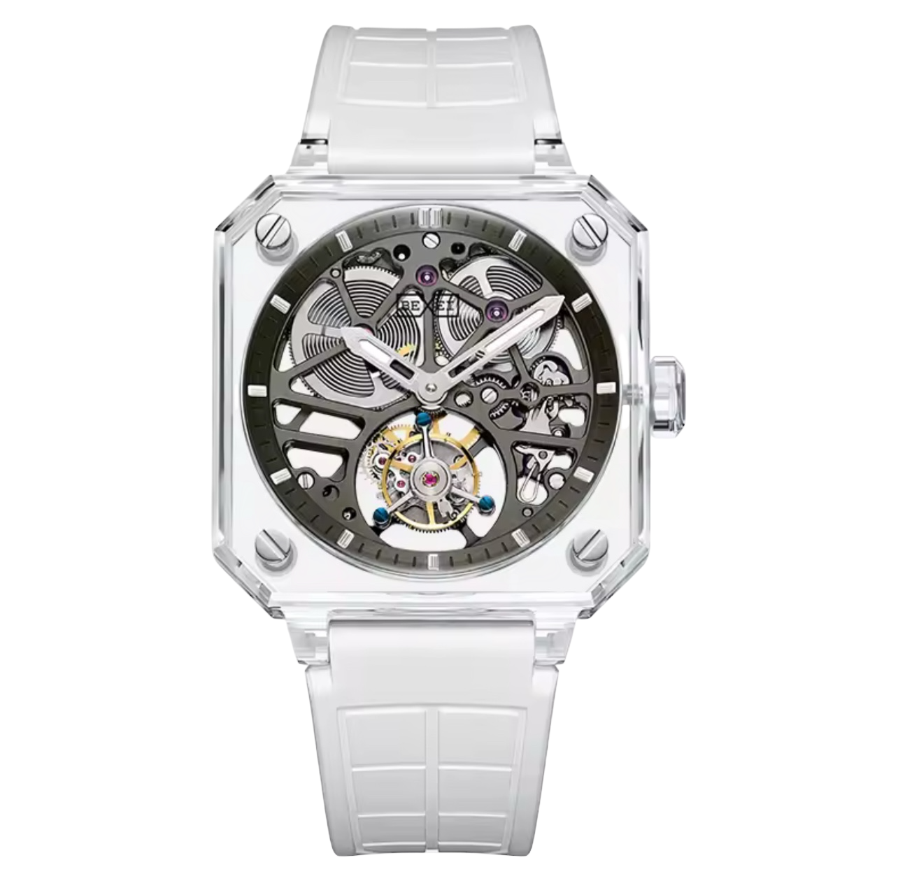 Luxury 9112 Tourbillon Watch – Full K9 Crystal Case, Skeleton Manual Mechanical Movement, 80-Hour Power Reserve, Waterproof