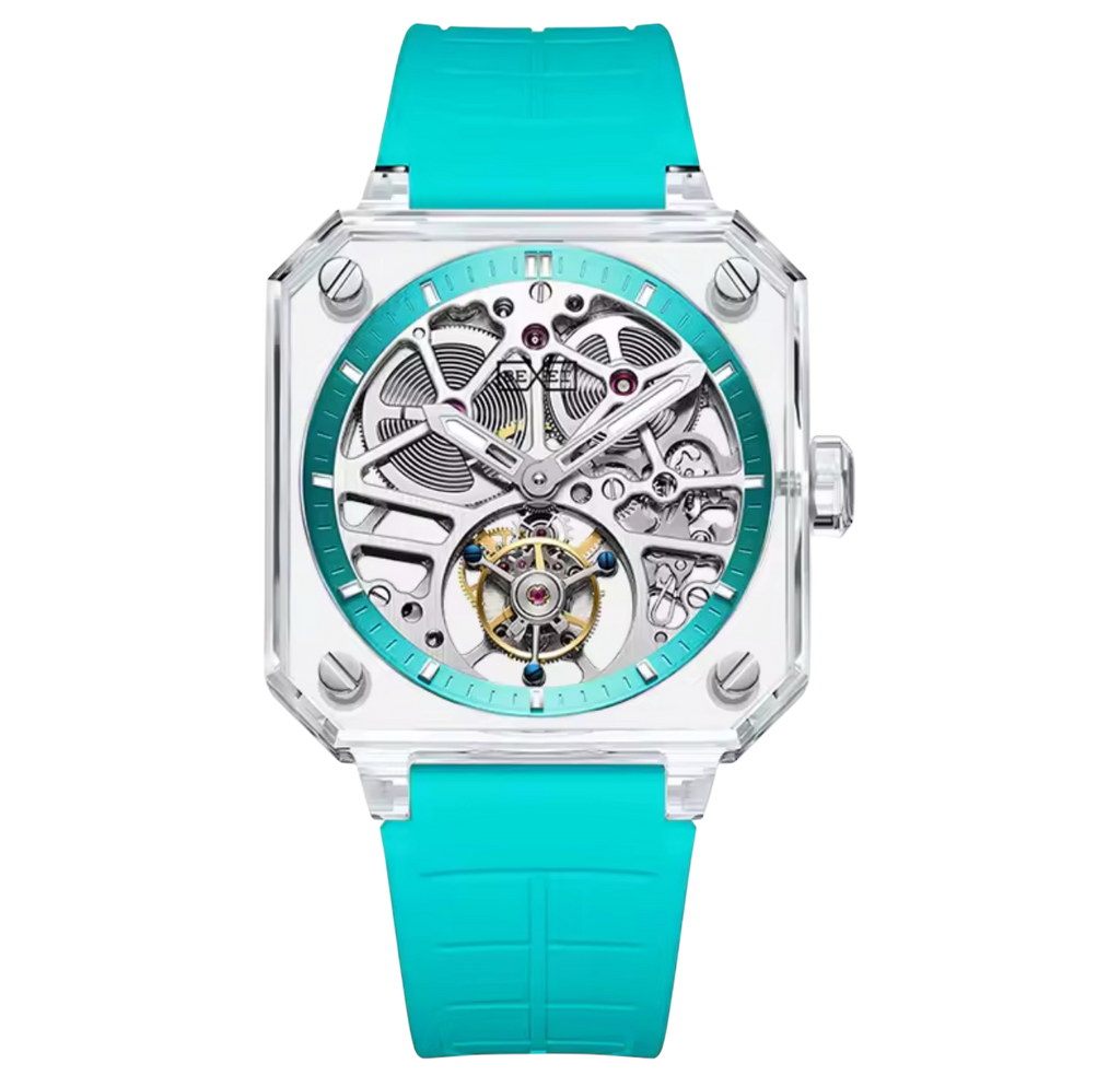 Luxury 9112 Tourbillon Watch – Full K9 Crystal Case, Skeleton Manual Mechanical Movement, 80-Hour Power Reserve, Waterproof