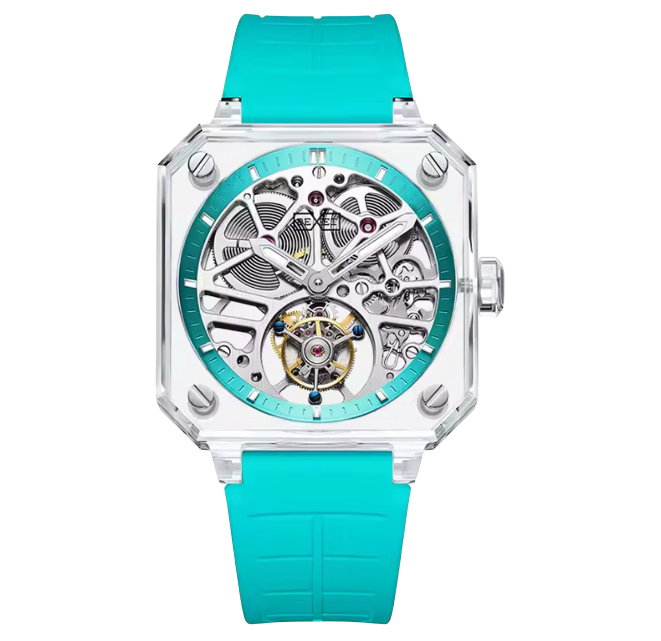 Luxury 9112 Tourbillon Watch – Full K9 Crystal Case, Skeleton Manual Mechanical Movement, 80-Hour Power Reserve, Waterproof