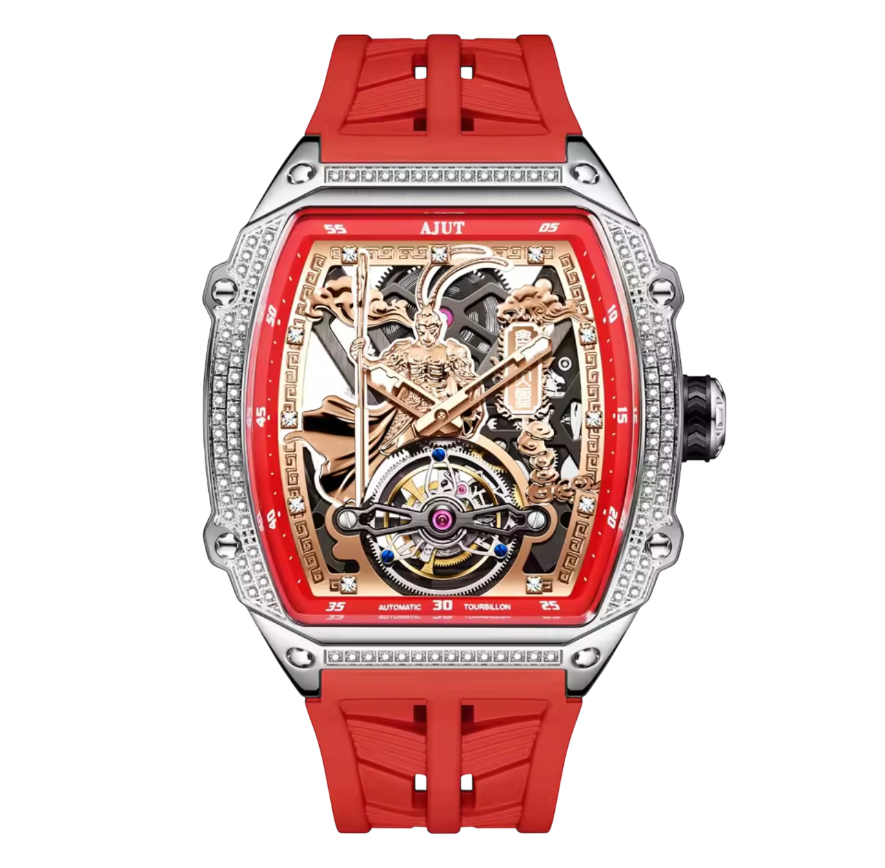 TAM0566 Men’s Monkey King Watch – Automatic Mechanical, Diamond-Set Stainless Steel Case, 50M Waterproof