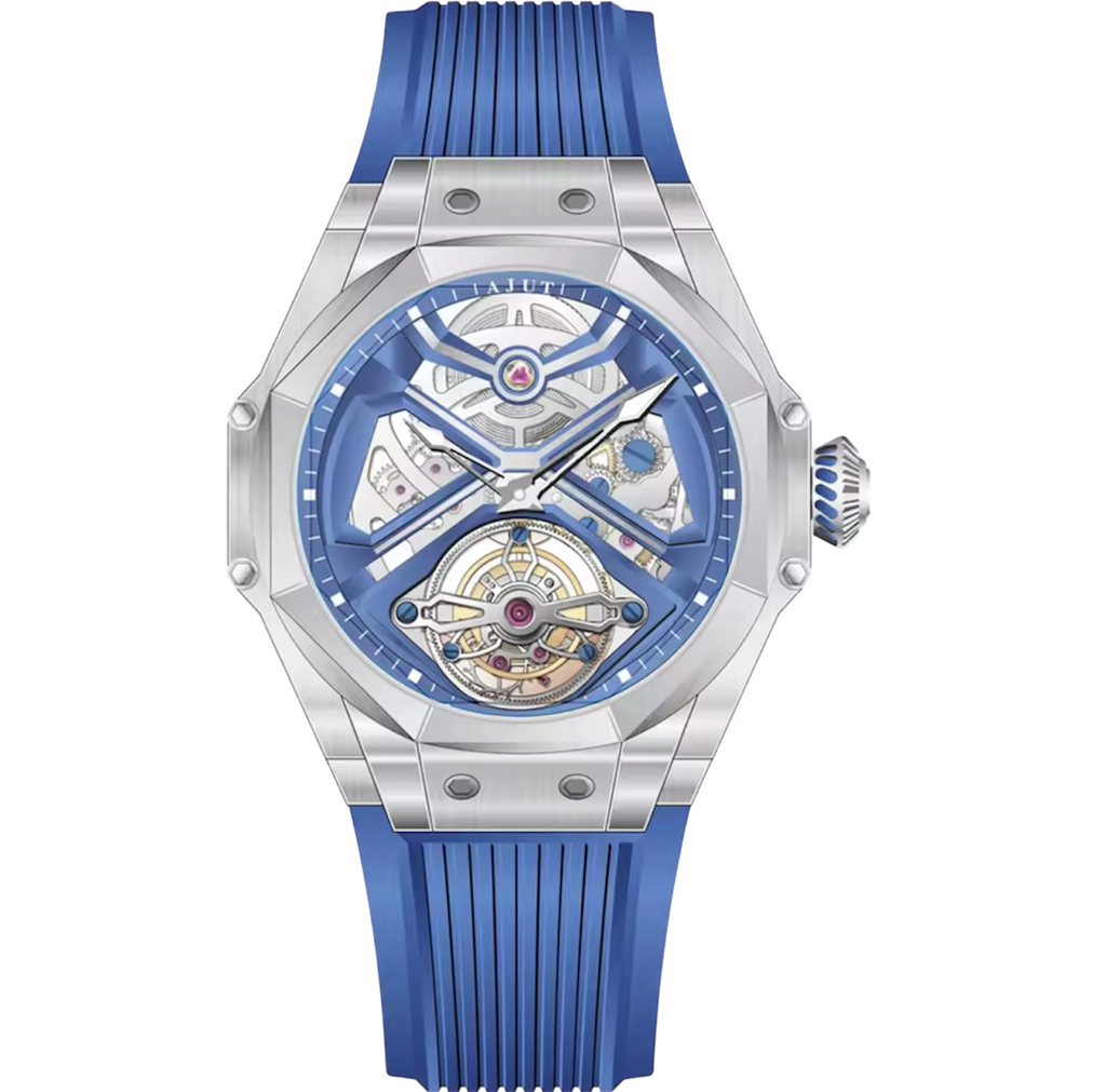 Men’s Luxury Skeleton Automatic Tourbillon Watch – Sapphire Crystal, Flying Tourbillon Design, Model 0370