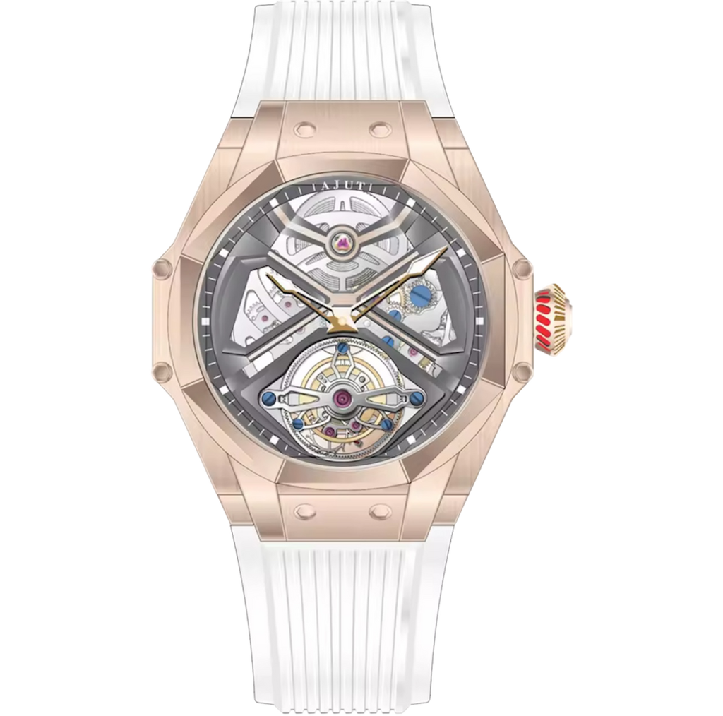 Men’s Luxury Skeleton Automatic Tourbillon Watch – Sapphire Crystal, Flying Tourbillon Design, Model 0370