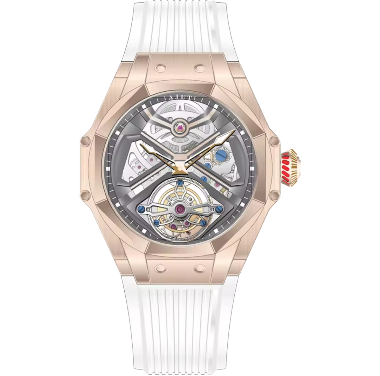 Men’s Luxury Skeleton Automatic Tourbillon Watch – Sapphire Crystal, Flying Tourbillon Design, Model 0370