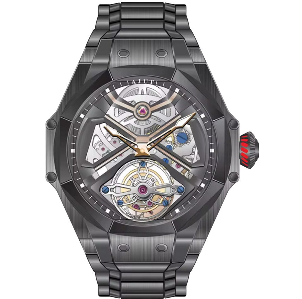 Men’s Luxury Skeleton Automatic Tourbillon Watch – Sapphire Crystal, Flying Tourbillon Design, Model 0370