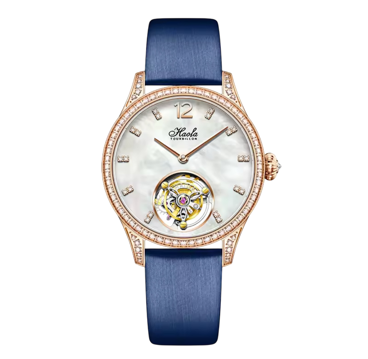 Women's Luxury Manual Flying Tourbillon Watch – Limited Edition with Sapphire Crystal & Diamond Bezel | Elegant Model 1809