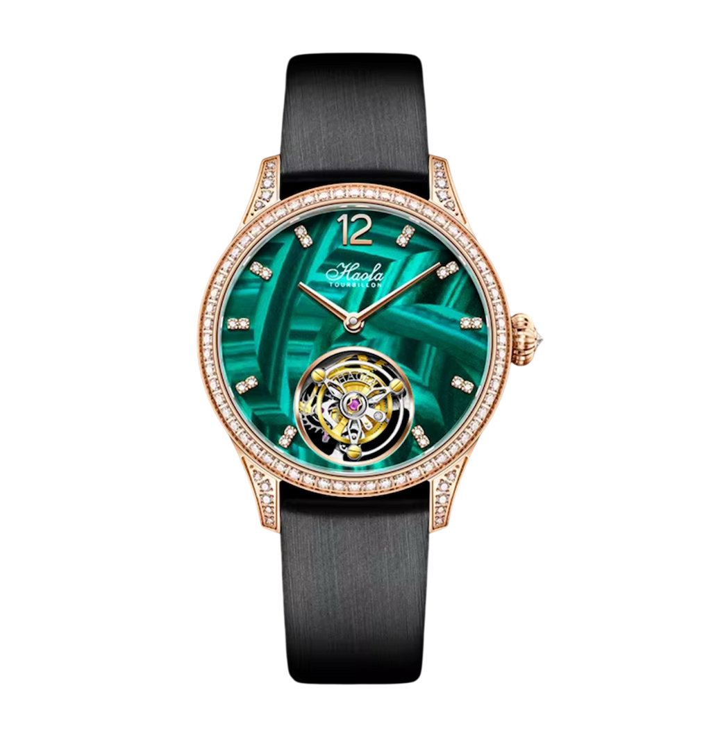 Women's Luxury Manual Flying Tourbillon Watch – Limited Edition with Sapphire Crystal & Diamond Bezel | Elegant Model 1809
