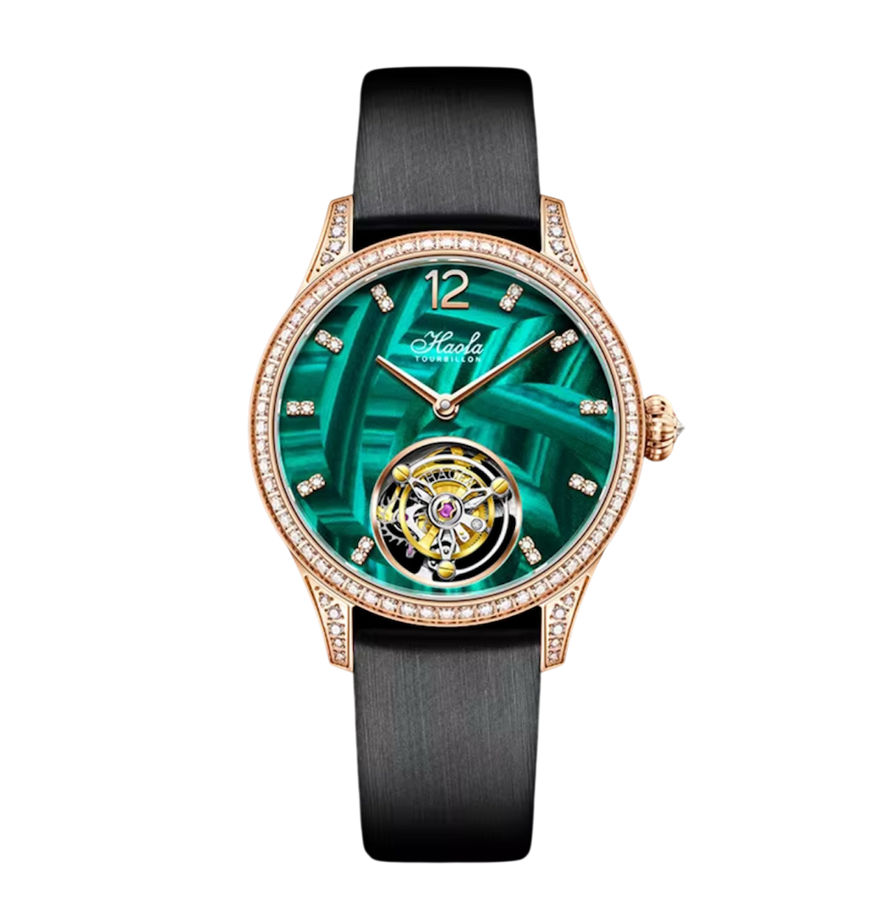 Women's Luxury Manual Flying Tourbillon Watch – Limited Edition with Sapphire Crystal & Diamond Bezel | Elegant Model 1809