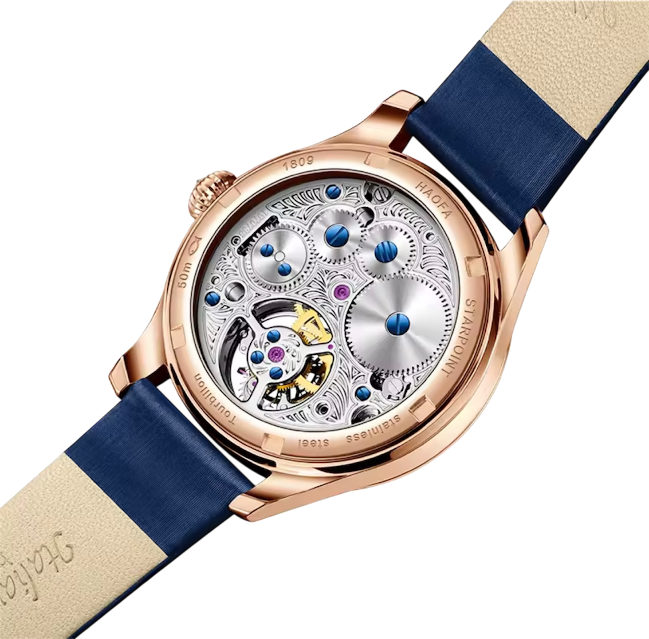 Women's Luxury Manual Flying Tourbillon Watch – Limited Edition with Sapphire Crystal & Diamond Bezel | Elegant Model 1809