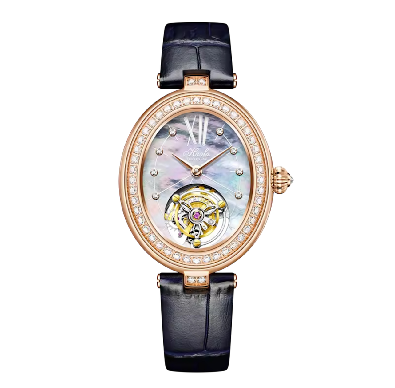 Haofa Limited Edition Ladies Watch – Elegant Oval Design, Flying Tourbillon, Luxury Manual Mechanical Movement with Sapphire Crystal | Model 2118
