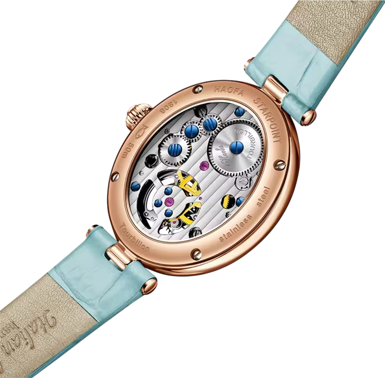 Haofa Limited Edition Ladies Watch – Elegant Oval Design, Flying Tourbillon, Luxury Manual Mechanical Movement with Sapphire Crystal | Model 2118