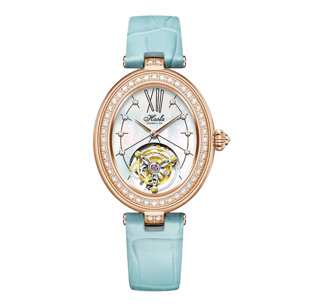 Haofa Limited Edition Ladies Watch – Elegant Oval Design, Flying Tourbillon, Luxury Manual Mechanical Movement with Sapphire Crystal | Model 2118