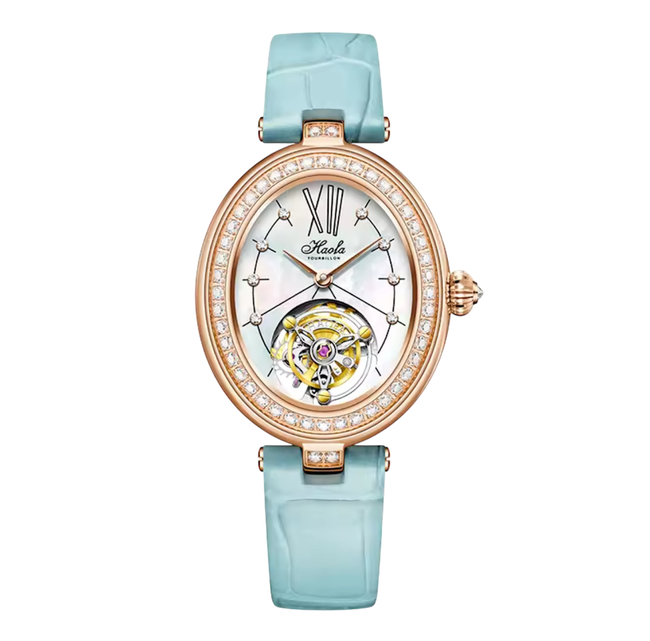 Haofa Limited Edition Ladies Watch – Elegant Oval Design, Flying Tourbillon, Luxury Manual Mechanical Movement with Sapphire Crystal | Model 2118