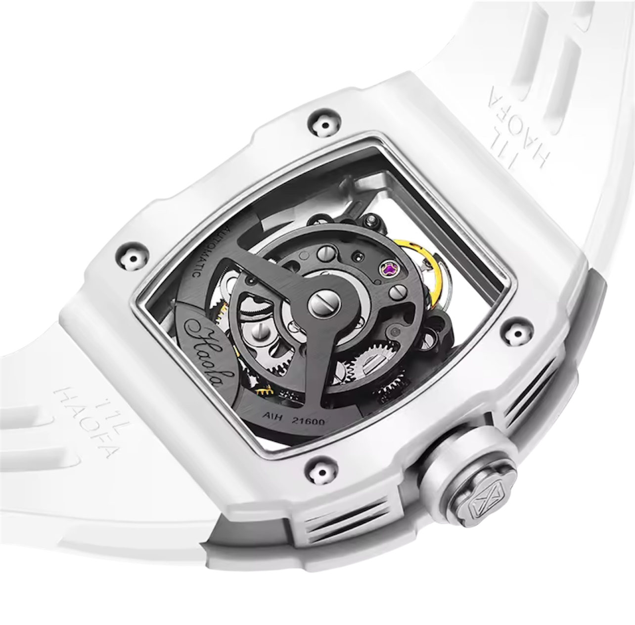 Haofa Ladies Automatic Mechanical Watch – 50M Waterproof, Sapphire Crystal, Rubber Strap, Stainless Steel Case | Model 1991