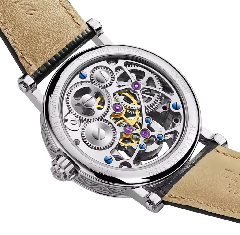 Hollow Flying Tourbillon Manual Watch for Men – 19 Jewels, Classic Engraving, 42H Power Reserve, Waterproof Leather Strap | Model 1602