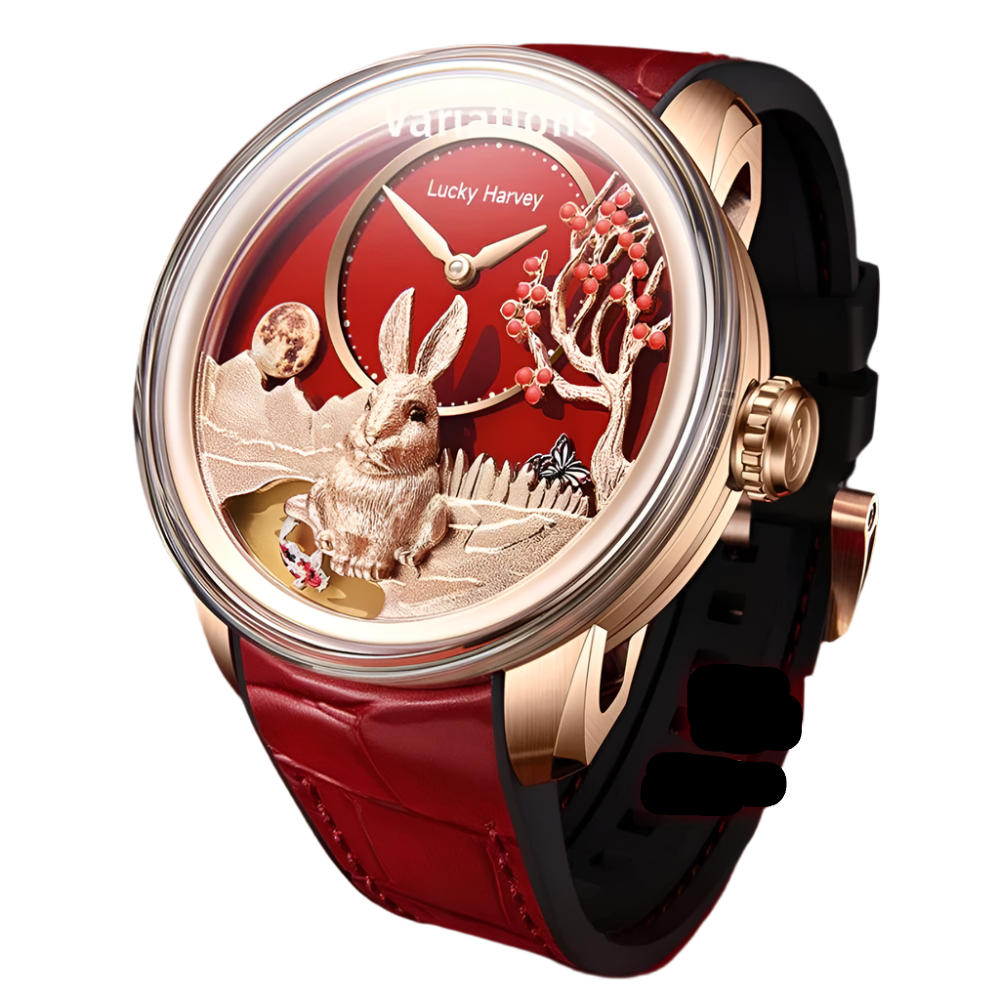 Lucky Harvey Limited Edition Automatic Mechanical Movement Watches for Men Synthetic Sapphire Rabbit Dial Waterproof Wrist Watch