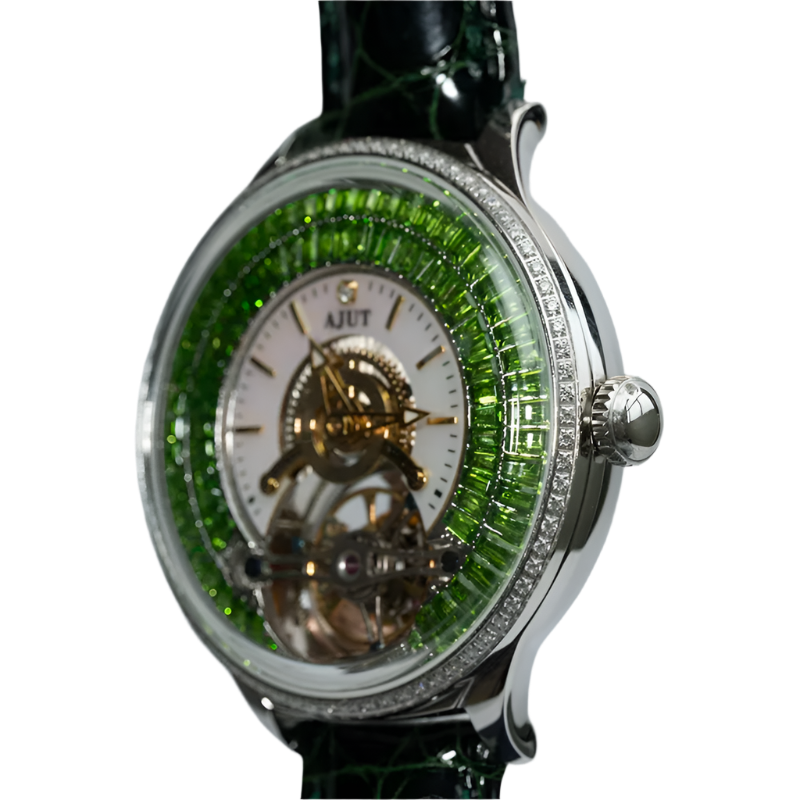 Automatic Tourbillon Mechanical Movement Starry Sky Trapezoidal Zircon Waterproof Sapphire Skeleton Men'S Watch TAM0398