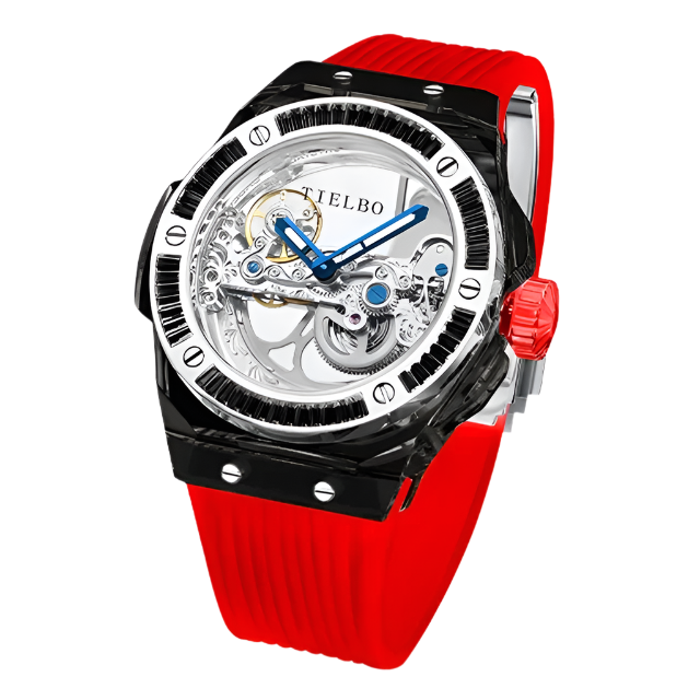 Mechanical Watches for Men Women Luxury Skeleton Sapphire Wrist Watch Waterproof Man Brilliant Crystals Transparent Case