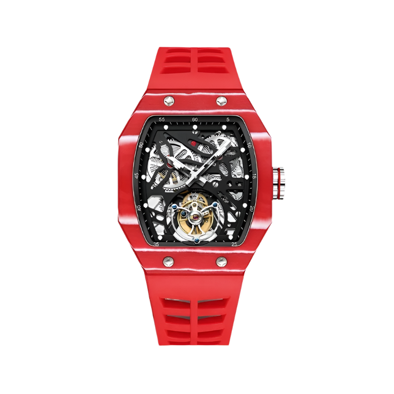 Manual AESOP Mechanical Watch with Flying Tourbillon Hand Carved Night Light Waterproof Business Style Wristwatch