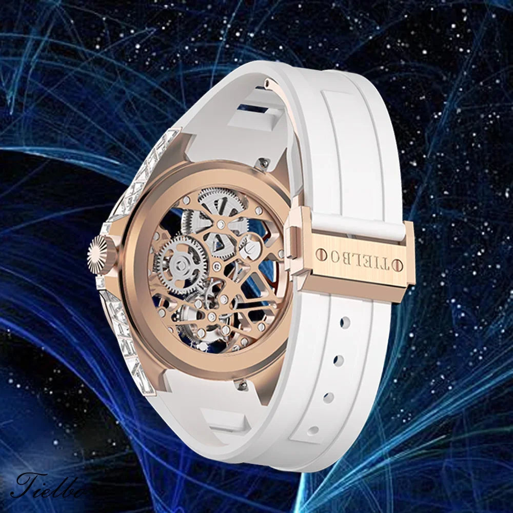 Brand Crystal Flying Tourbillon Movement Luxury Watches for Men Women Brilliant Hollowing Dial Luminous Diamonds Case