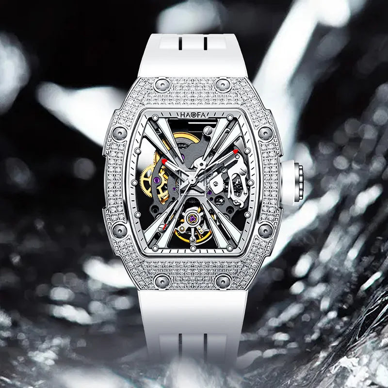 Haofa Luxury Ladies Watch Automatic Mechanical Movement Watch High Quality Waterproof Elegant Diamond Case Watch for Women 1993S