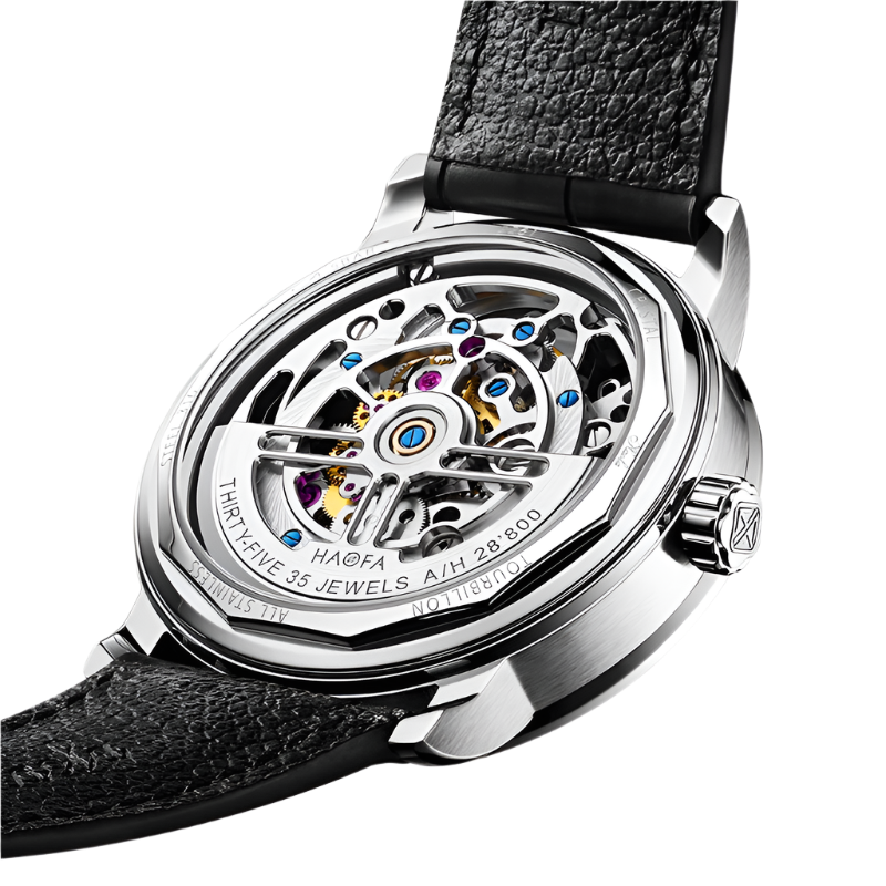 Hoafa Flying Tourbillon Mechanical Men Watch Intangible Heritage Enamel Oriental Colored Zircon Bezel Designer Luxury Watch 2261