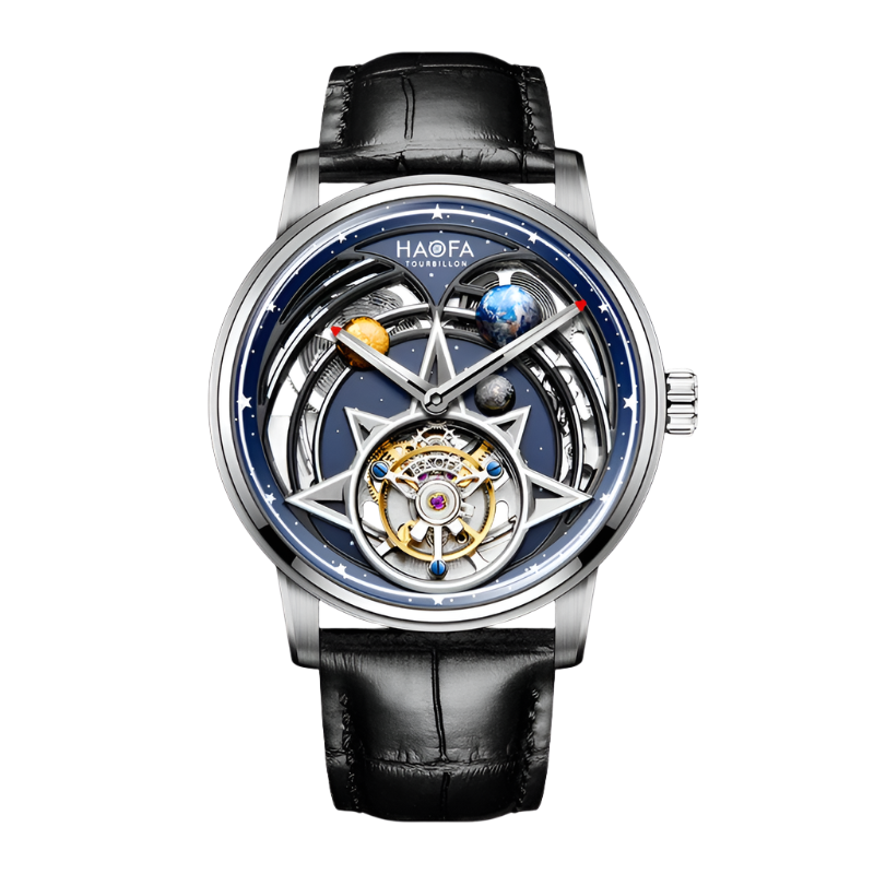 Haofa Automatic Card-Free Tourbillon Movement Mechanical Men'S Watch Universe Limited Gift Box Luminous 72H Power Luxury 2268