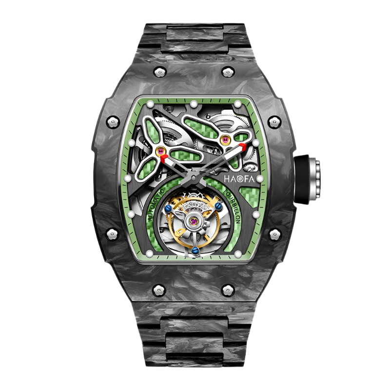 Haofa Watches for Men Flying Tourbillon Mechanical Automatic Movement Hardcore Crystal Luminous Sport Ergonomics Men Watch 2311