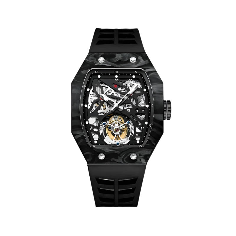Manual AESOP Mechanical Watch with Flying Tourbillon Hand Carved Night Light Waterproof Business Style Wristwatch