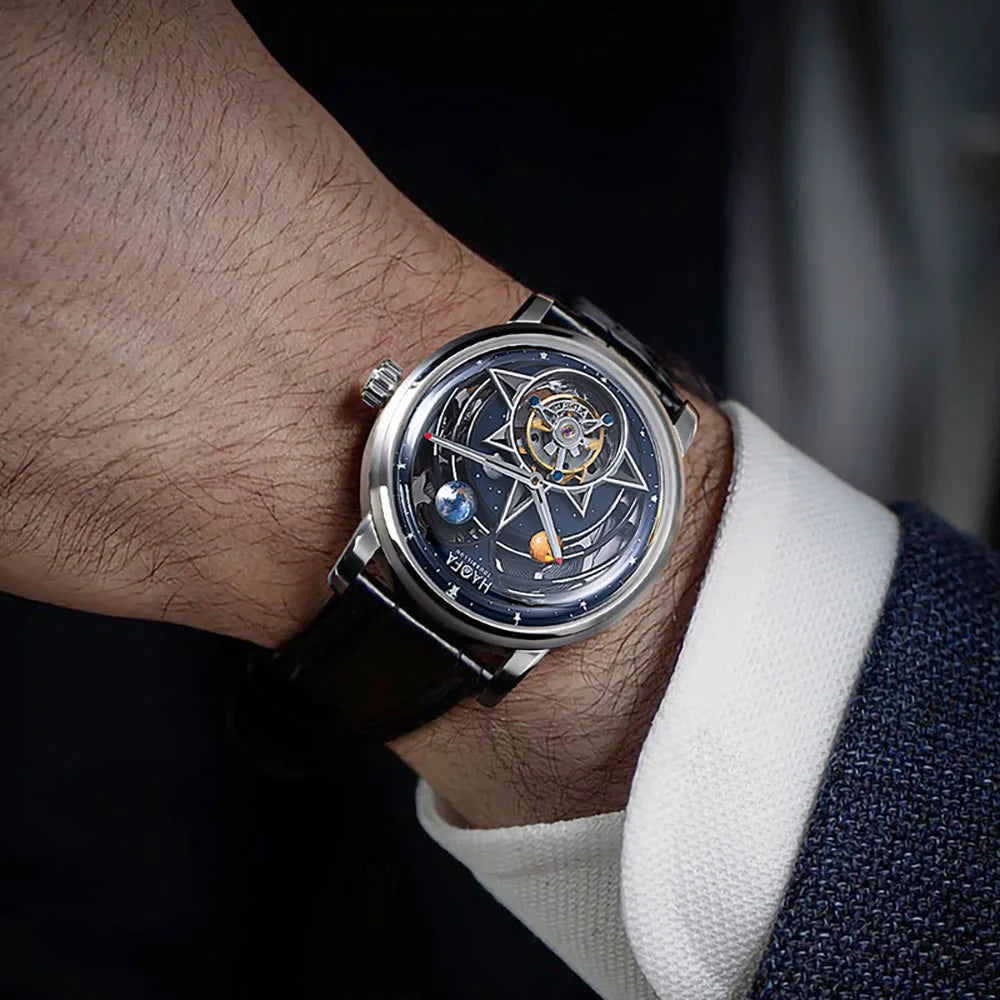 Haofa Automatic Card-Free Tourbillon Movement Mechanical Men'S Watch Universe Limited Gift Box Luminous 72H Power Luxury 2268
