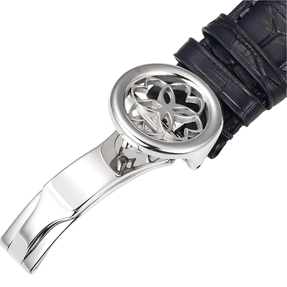 Luxury Double Tourbillon Men'S Watches 45Mm Lacquer Mother-Of-Pearl Gemstone Dial Shanghai Customized Carved Movement