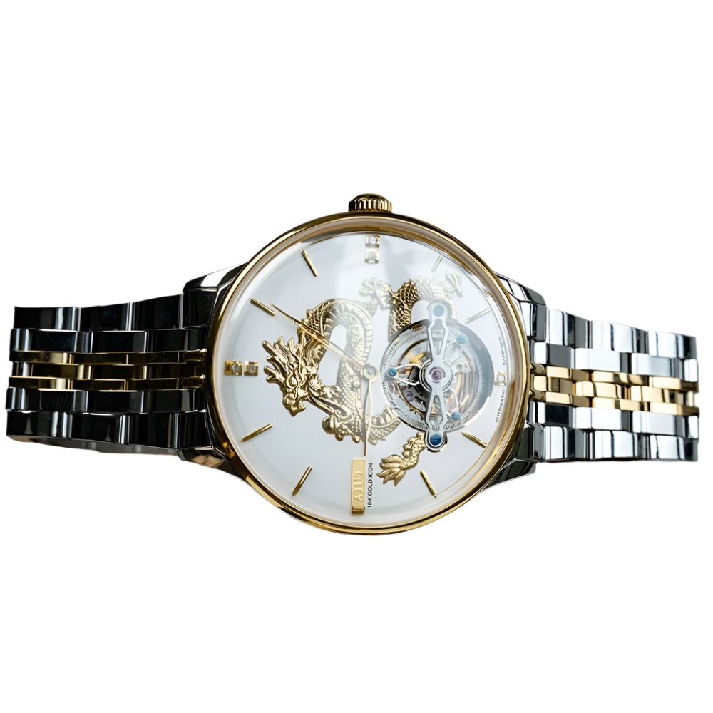 Automatic Tourbillon Mechanical Man Watches 18K Gold Dragon-Shaped Sapphire Flying Movement Men Watch 0501