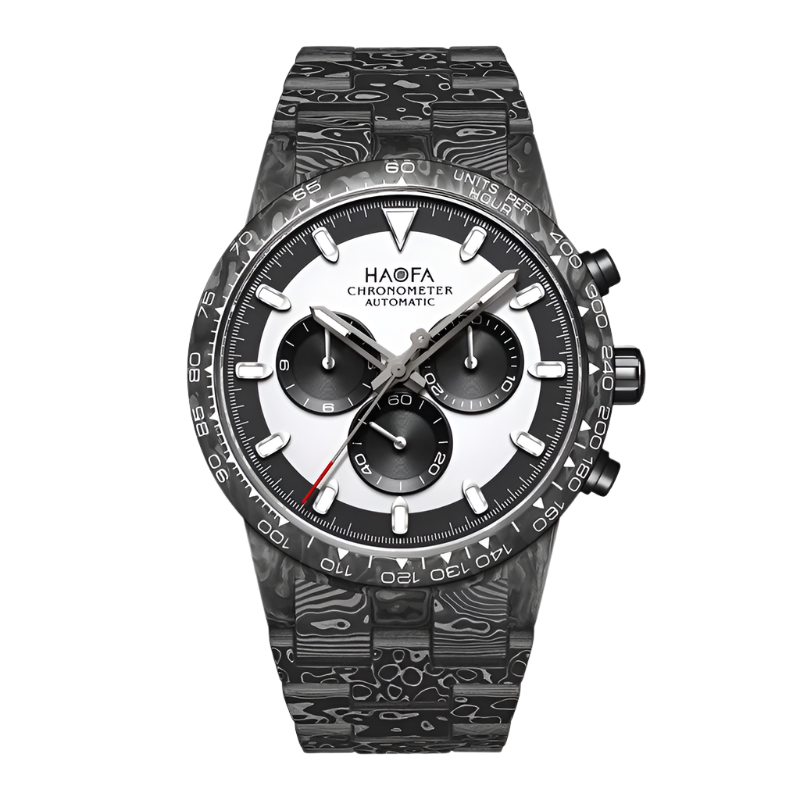Haofa Watches for Men Automatic Chronograph Movements Carbon Fiber 2024 New High Quality Panda Dial Original Design Watch 2366-1