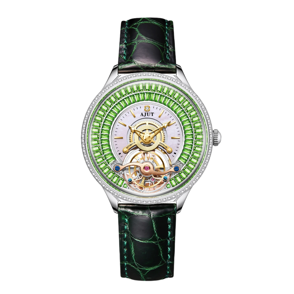Automatic Tourbillon Mechanical Movement Starry Sky Trapezoidal Zircon Waterproof Sapphire Skeleton Men'S Watch TAM0398