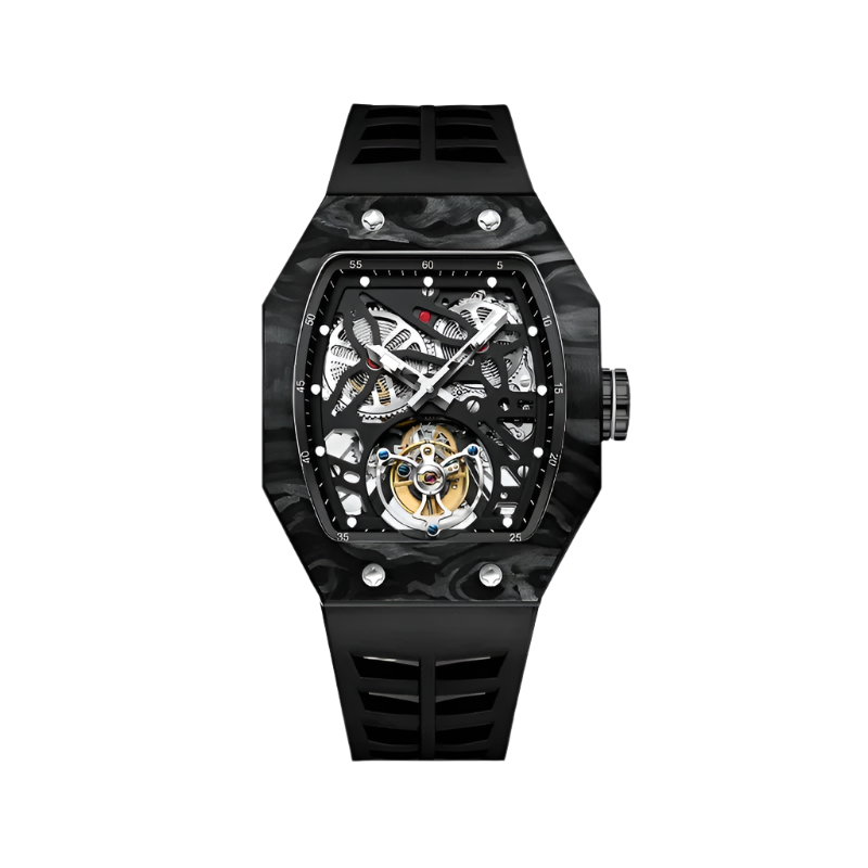 Manual AESOP Mechanical Watch with Flying Tourbillon Hand Carved Night Light Waterproof Business Style Wristwatch