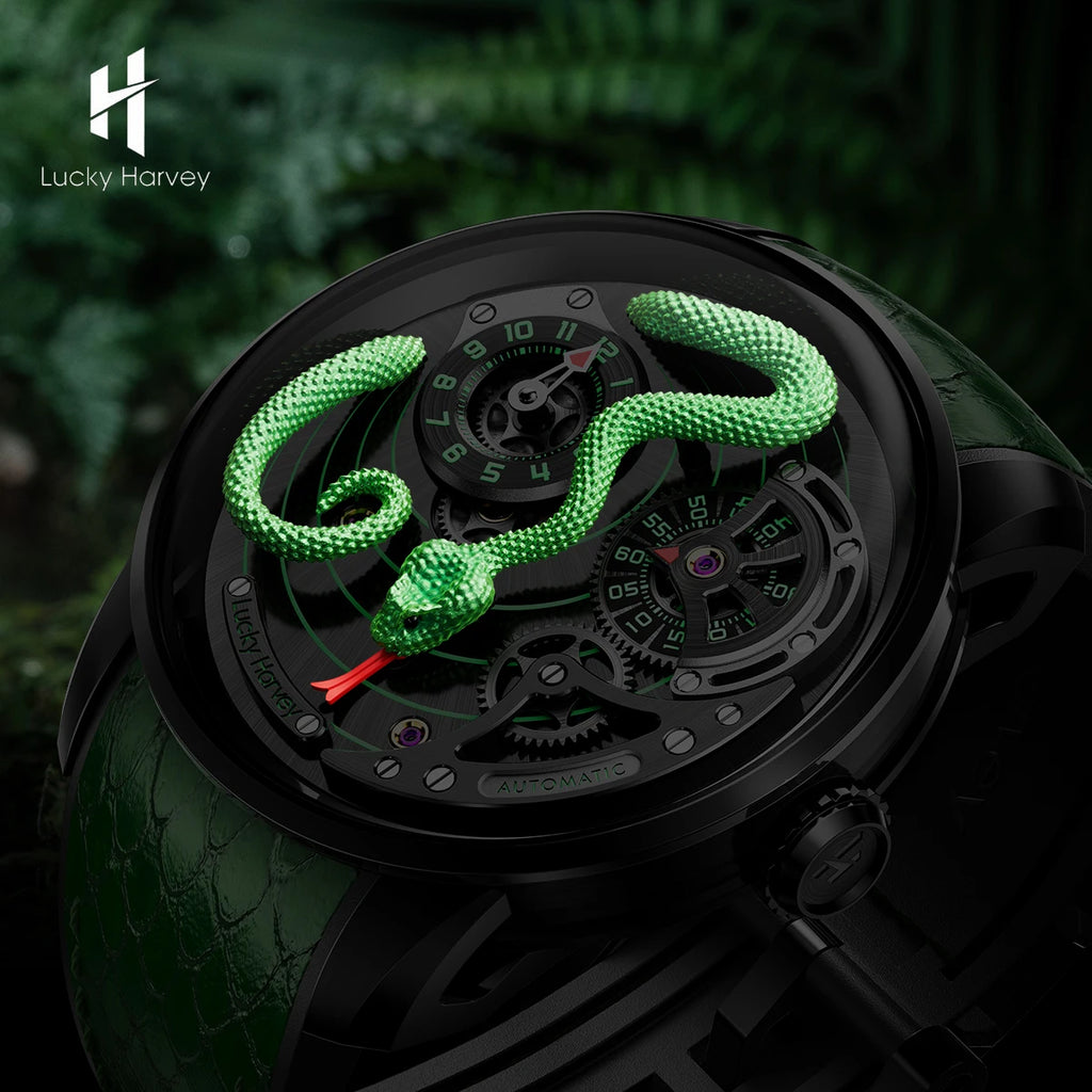Funny Mechanical Watch Automatic Movement Watches for Men Snake Dial Synthetic Sapphire Waterproof 2024 New Model