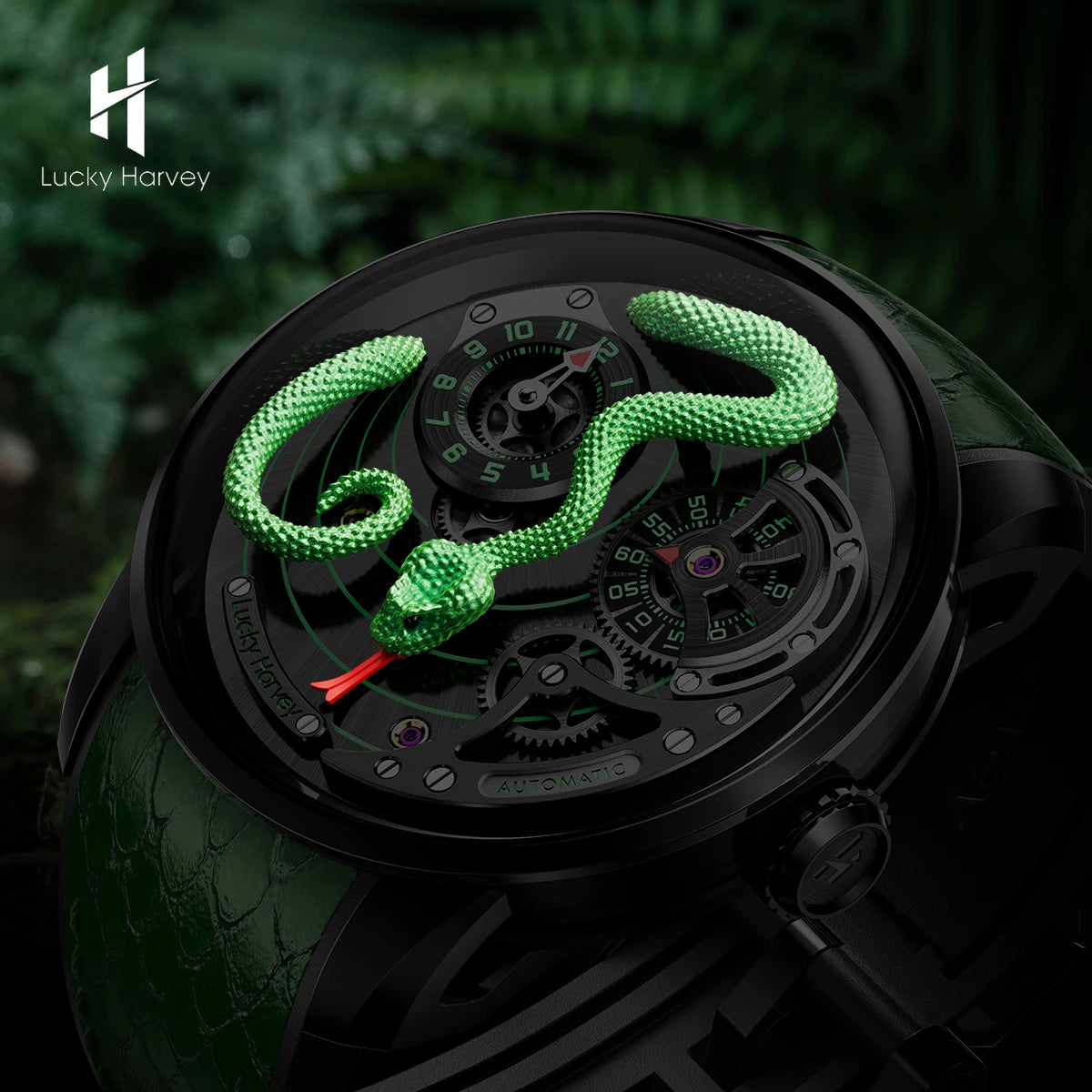 Funny Mechanical Watch Automatic Movement Watches for Men Snake Dial Synthetic Sapphire Waterproof 2024 New Model