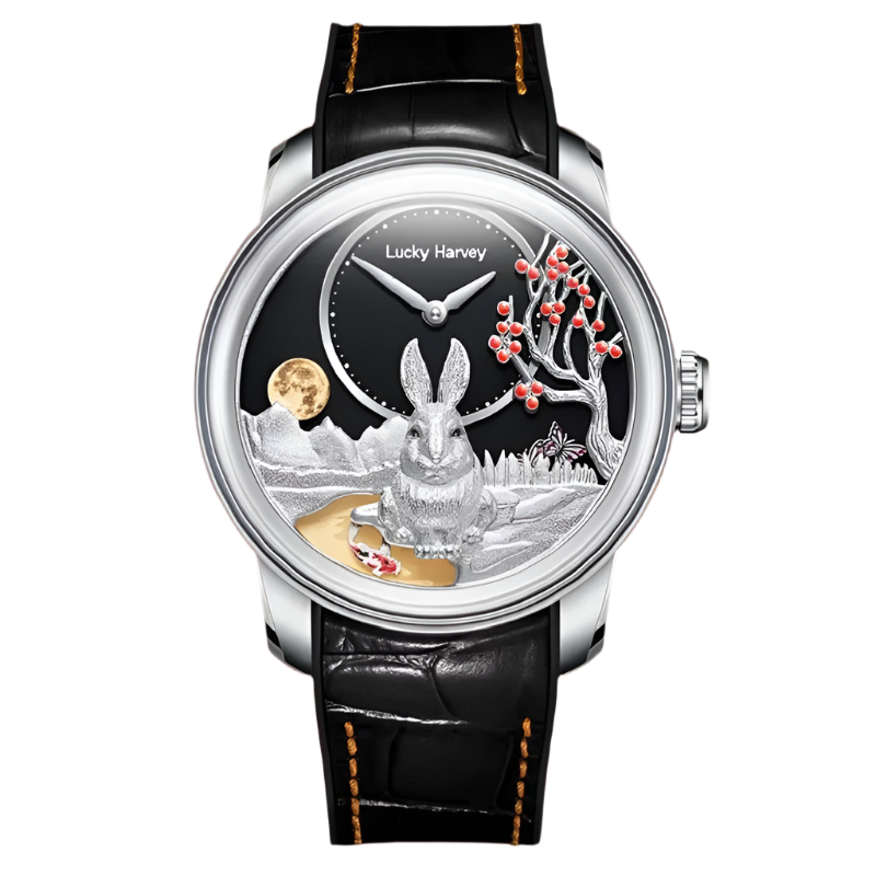 Lucky Harvey Limited Edition Automatic Mechanical Movement Watches for Men Synthetic Sapphire Rabbit Dial Waterproof Wrist Watch