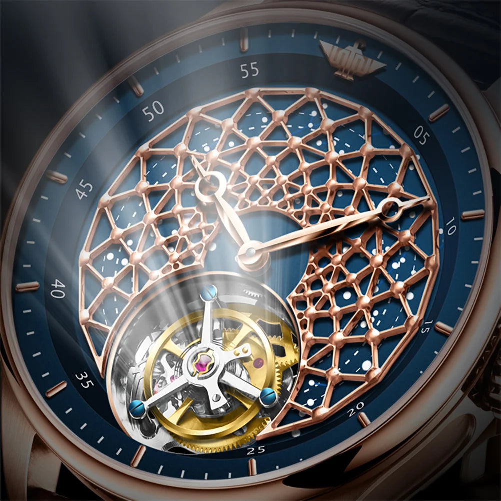 8002 Tourbillon Men Watch Luxury Advanced Automatic Mechanical Watch Swiss Certified HD Sapphire Waterproof Men Watch