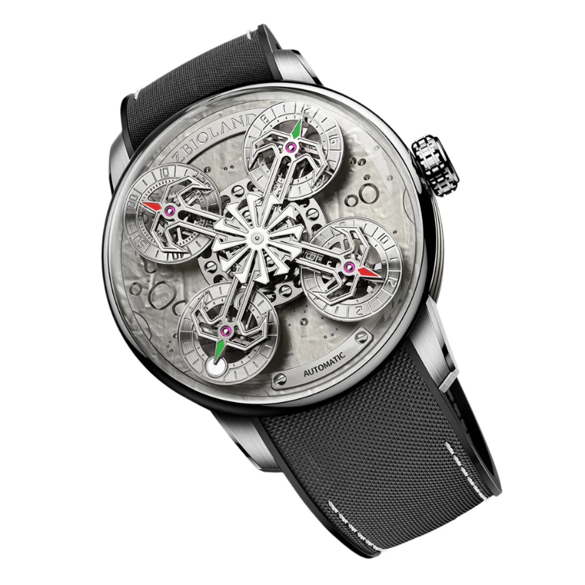 ZBIOLAND Space Station Automatic Mechanical Watches for Men Dial 4 Dial Display Sun Stars Luminous Charm Men'S Watch 1003