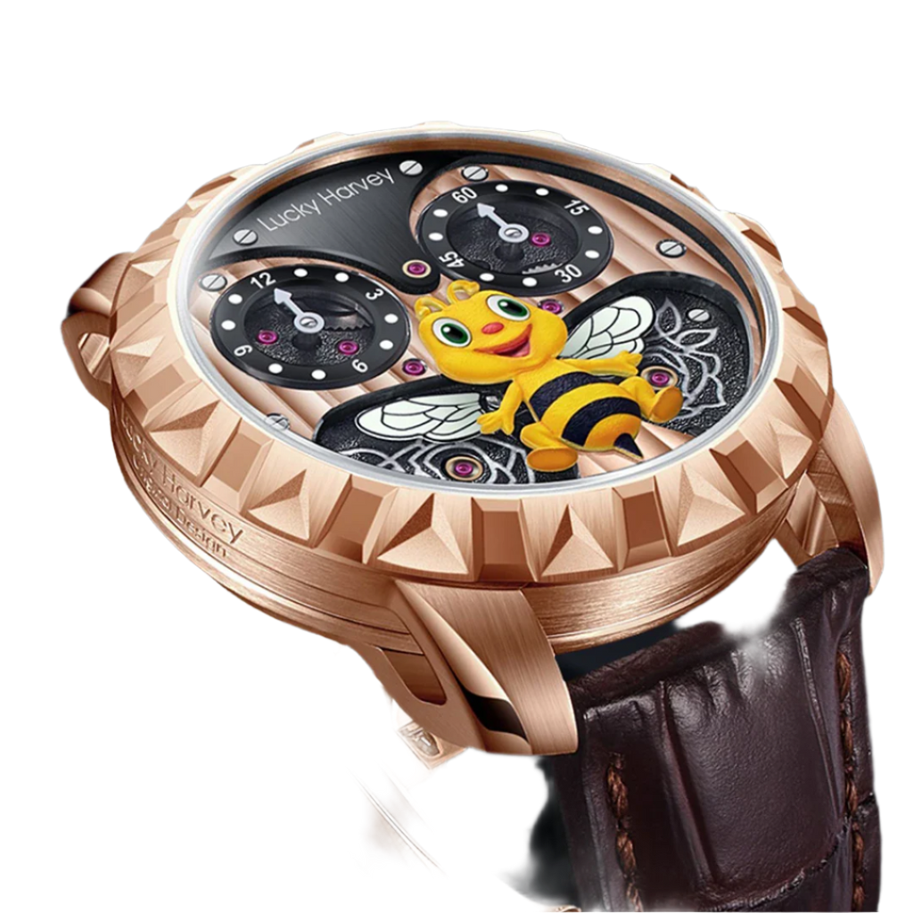 Limited Edition Automatic Men's Watch with 3D Flying Bee Design, Luminous Sapphire Crystal, and 5ATM Waterproof Capability