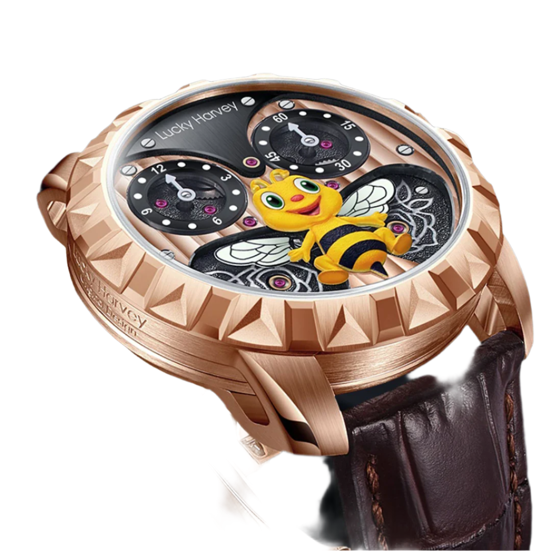 Limited Edition Automatic Men's Watch with 3D Flying Bee Design, Luminous Sapphire Crystal, and 5ATM Waterproof Capability