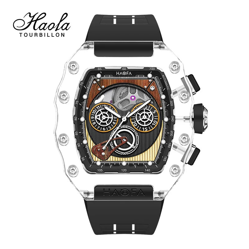 Haofa High Quality Design Sports Watch Crystal Men Automatic Mechanical Watch Yacht Creative Multi-Function Dial Waterproof 2368
