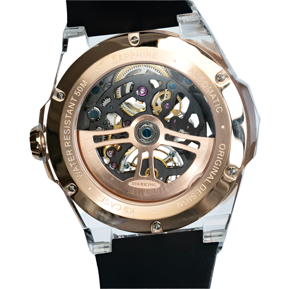 Automatic Tourbillon Movement Watches for Men Crystal Transparent Case Mechanical Luxury Man Watches 0523