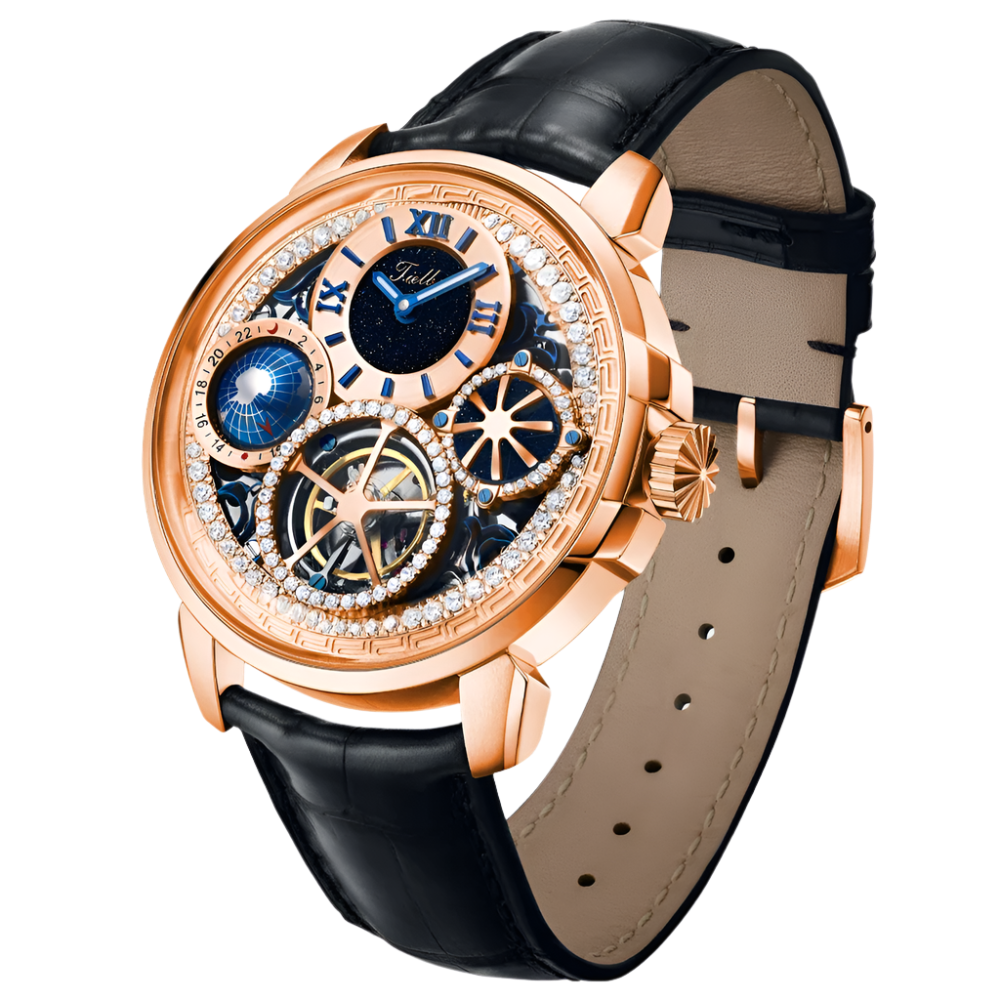 Mechanical Skeleton Tourbillon Movement Watch for Men Convex Sapphire Jewellery Watches Mens Diamond Waterproof Crystal