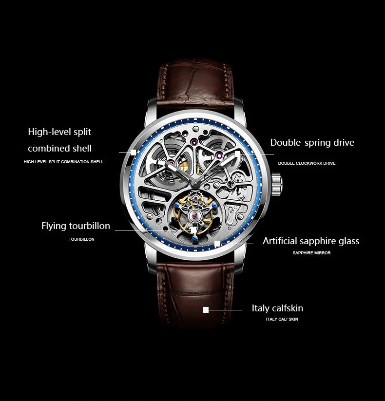 Watches Man 316 Stainless Steel 36 Gem Bearing Leather 30 Life Waterproof Apphire Glass for Man Watch Case 1930
