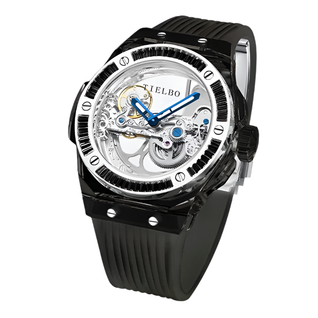 Mechanical Watches for Men Women Luxury Skeleton Sapphire Wrist Watch Waterproof Man Brilliant Crystals Transparent Case