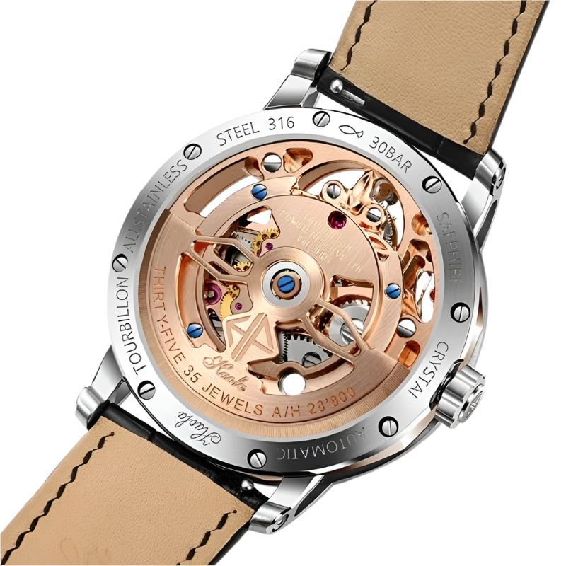 Haofa Flying Tourbillon Hollow Skeleton Mechanical Watch Man Double-Spring Luminous 316 Stainless Steel Sapphire Crystal 1931